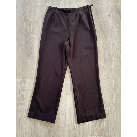 Lafayette 148 Satin Pants Silk Blend Straight Leg Trousers Cropped - Picture 1 of 12